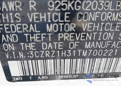 2026 Honda Hr-V 2Wd Lx from USA, damaged, VIN 3CZRZ1H31TM700221